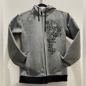 SESSIONS Gray and Black Logo Hoodie SZ M